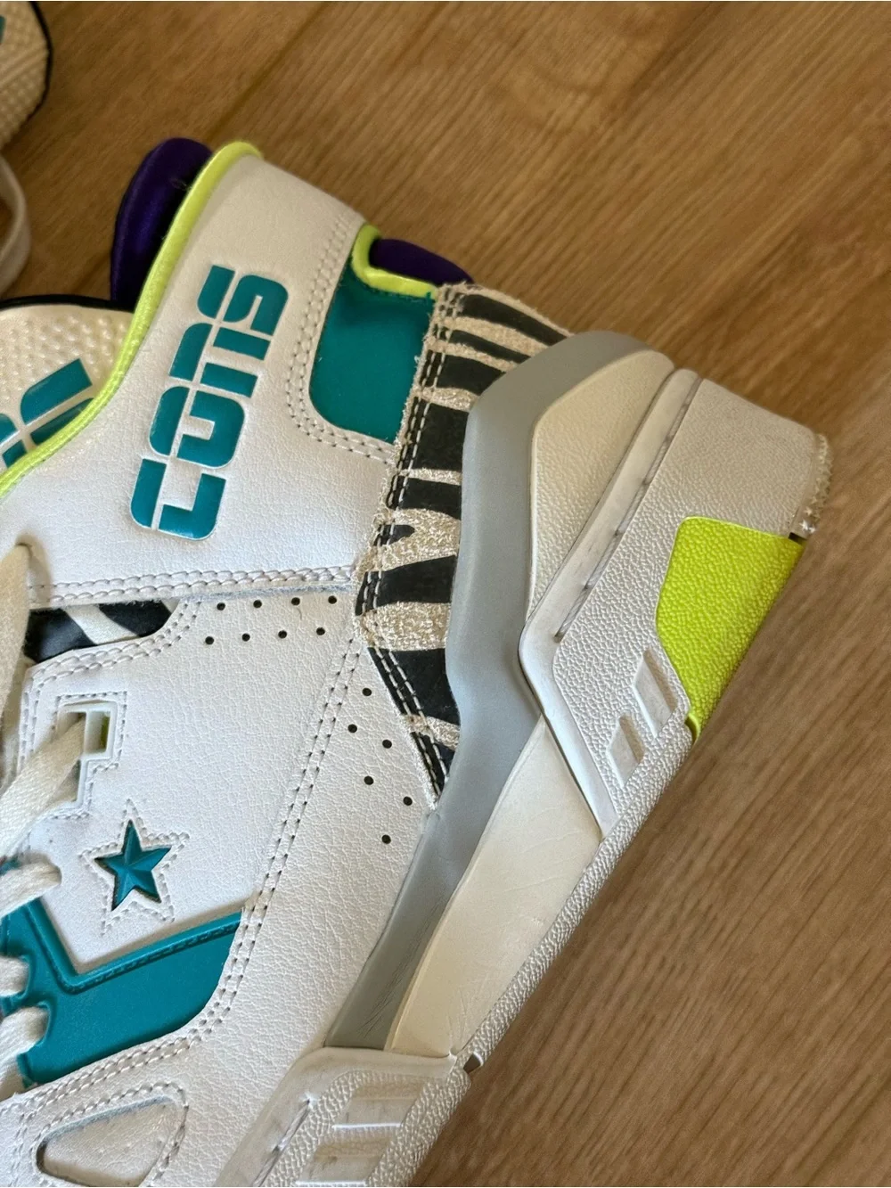 Converse x Just Don ERX-260 Mid Animal White Teal Sneakers Size 6Y- Women’s 7.5